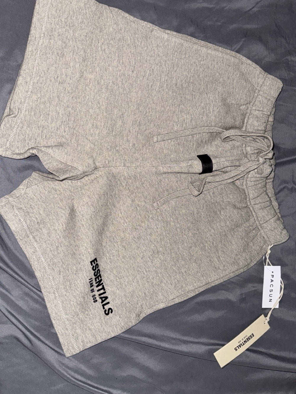Essentials Light Grey Logo Sweat Shorts